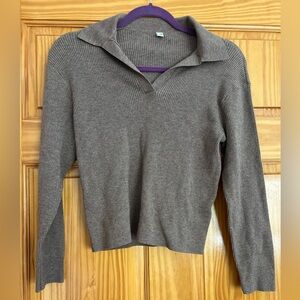2pc UNIQLO Washable Ribbed Knit Polo Sweater & pants